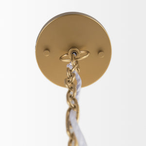 Profile view of the Tosha 1-Light Tapered Cotton Rope Drum Pendant.