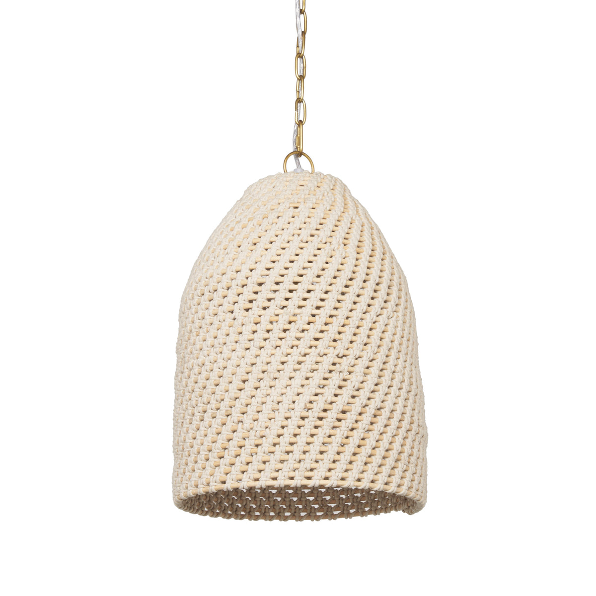Tosha 1-Light Cotton Rope Bell Pendant — a Mercana pendant light at Laurie Yapp Home.