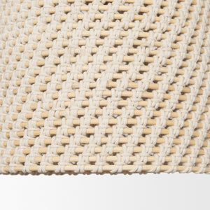 Tosha 1-Light Cotton Rope Bell Pendant shown from a different angle to reveal its silhouette.