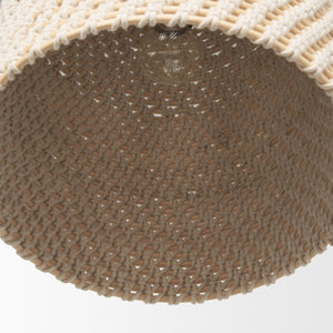 Profile view of the Tosha 1-Light Cotton Rope Bell Pendant.