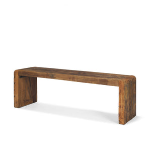 Estelle Rustic Brown Reclaimed Wood Bench — a Mercana bench at Laurie Yapp Home.