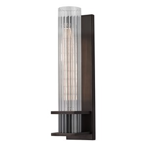 Sperry wall sconce shown at an angle to highlight the shade silhouette and metal arm.