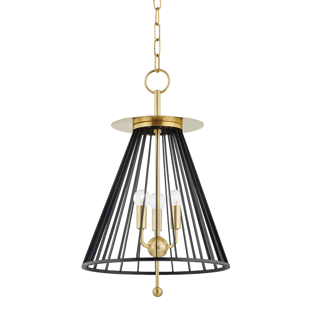 Cagney Pendant 14" in aged brass — a Hudson Valley pendant for kitchens, entries, and dining rooms at Laurie Yapp Home.