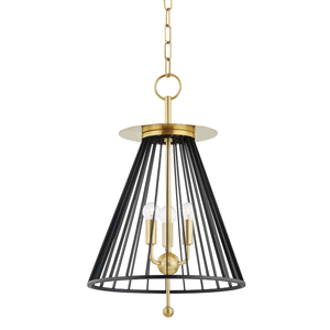 Cagney Pendant 14" in aged brass — a Hudson Valley pendant for kitchens, entries, and dining rooms at Laurie Yapp Home.