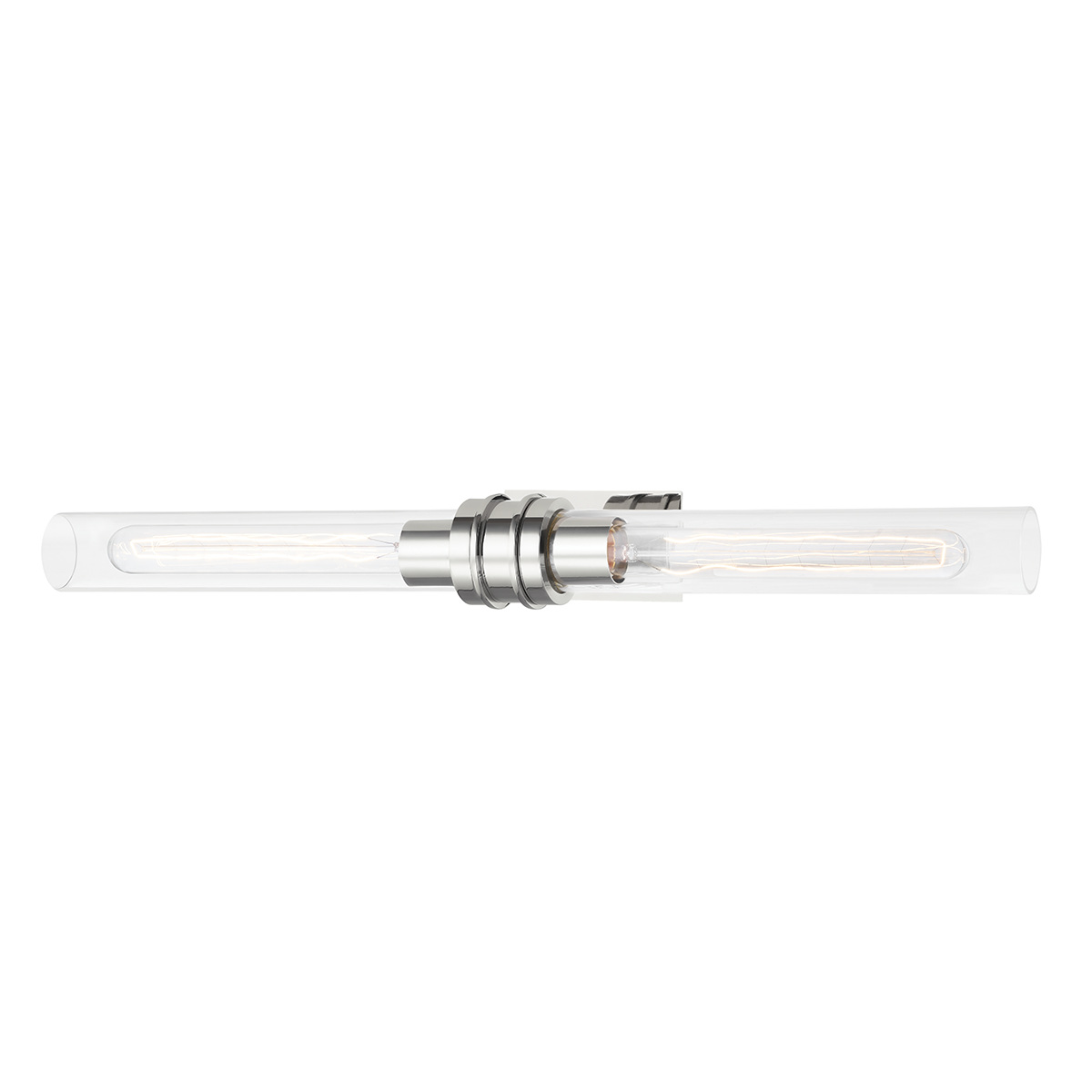Oakfield Wall Sconce in polished nickel shown from a second angle to highlight the arm curve and shade silhouette.