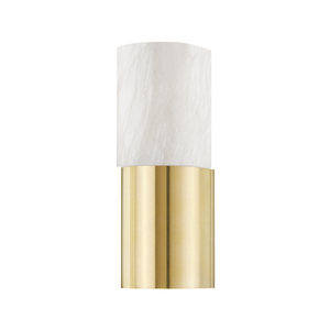 Crown Heights Wall Sconce in aged brass — a Hudson Valley wall sconce for bathrooms, hallways, and living rooms at Laurie Yapp Home.