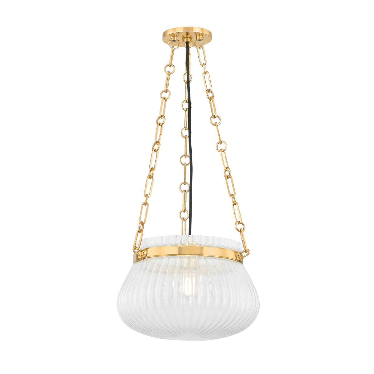 Granby Pendant 13" in aged brass — a Hudson Valley pendant for kitchens, entries, and dining rooms at Laurie Yapp Home.
