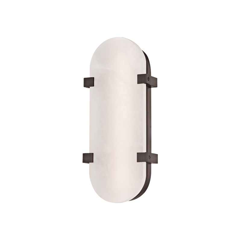 Skylar Wall Sconce 5.75" x 13.75" in bronze shown from a second angle to highlight the arm curve and shade silhouette.