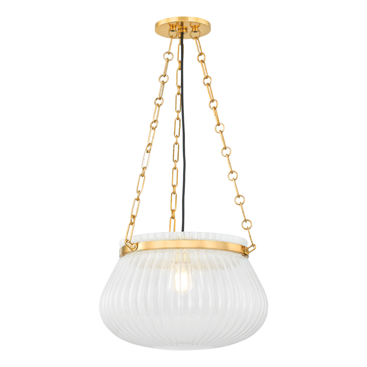 Granby Pendant 17" in aged brass — a Hudson Valley pendant for kitchens, entries, and dining rooms at Laurie Yapp Home.