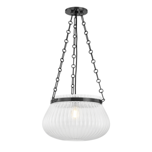 Granby Pendant 17" in bronze shown from a second angle to highlight the shade shape and metal detail.
