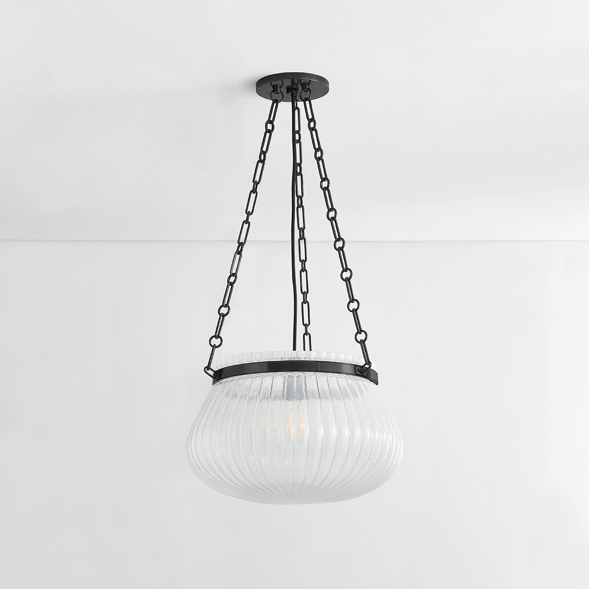 Close-up of the Granby Pendant 17" in bronze showing the shade shape and metal detail.