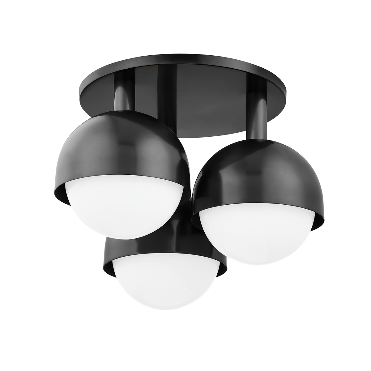 Foster Semi Flush in bronze shown from a second angle to highlight the shade profile and mounting canopy.