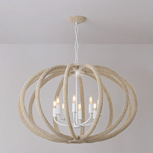 Lewiston Chandelier 34" shown from a second angle to highlight the frame, arms, and shade detail.