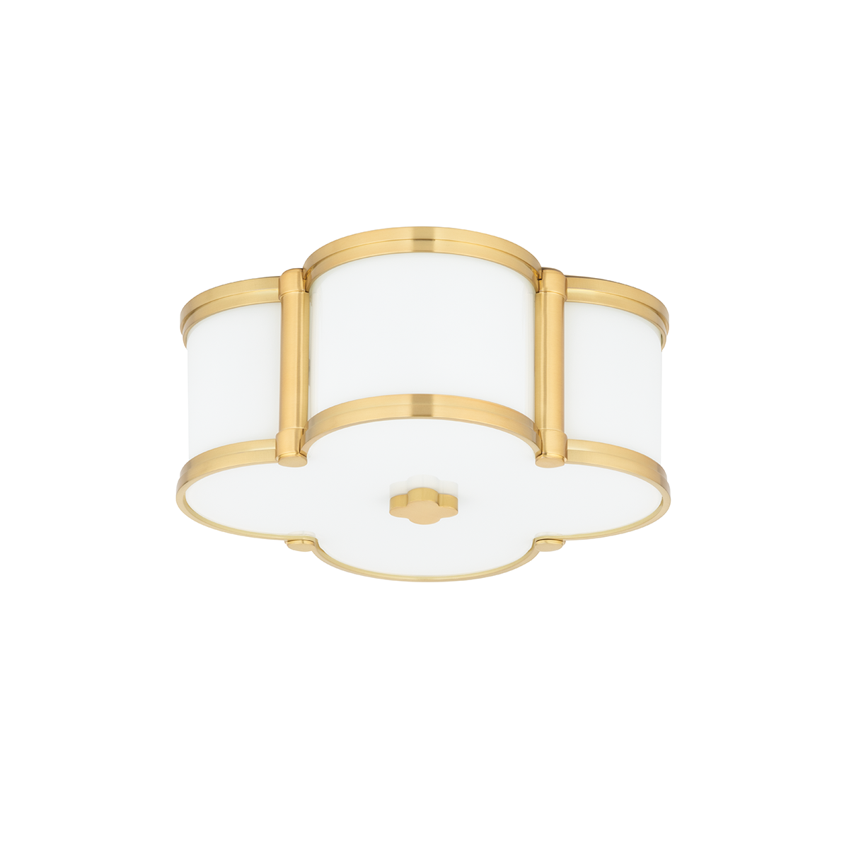 Chandler Flush Mount 12.5" in aged brass — a Hudson Valley flush mount for hallways, bedrooms, and entryways at Laurie Yapp Home.