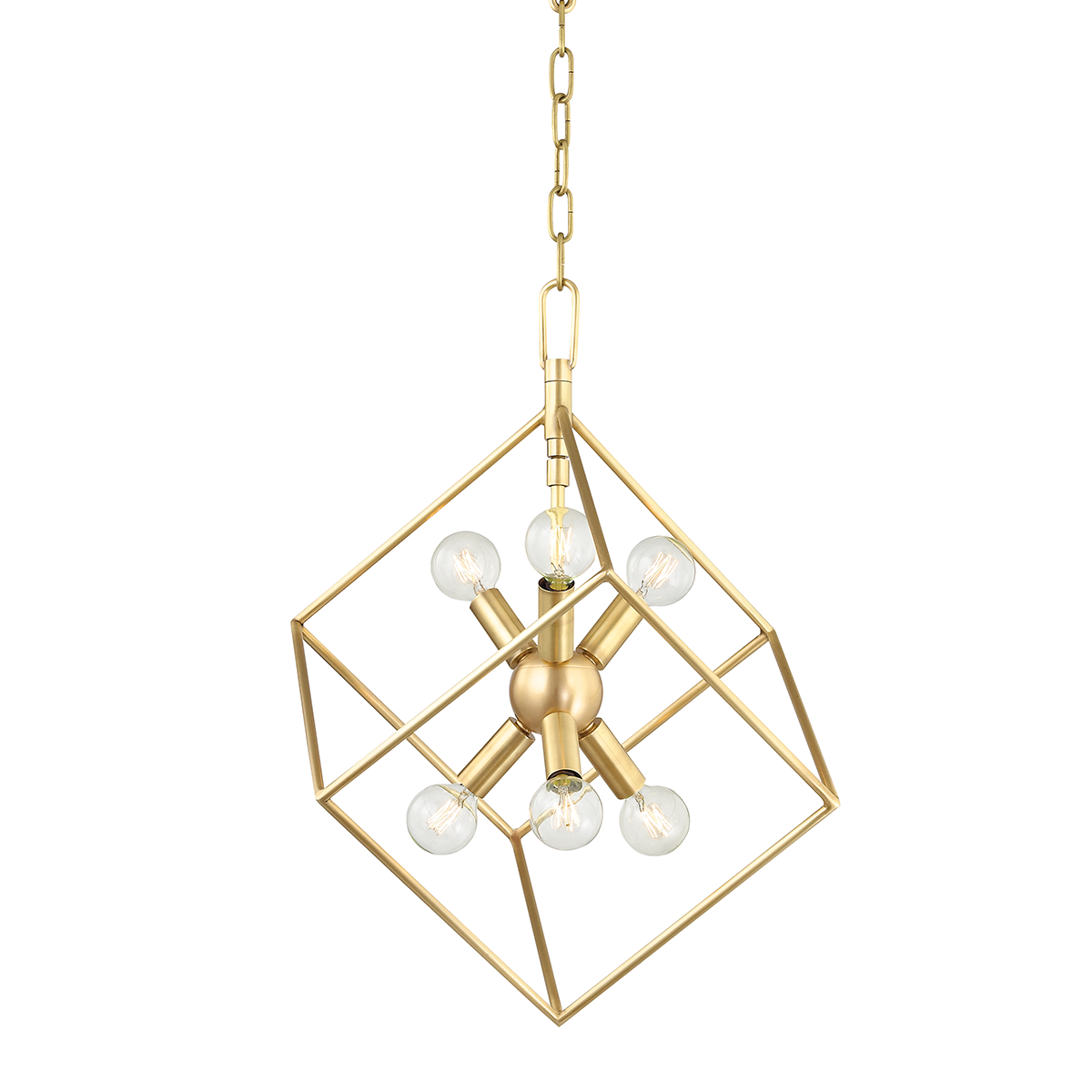Roundout Pendant 16.75" in aged brass — a Hudson Valley pendant for kitchens, entries, and dining rooms at Laurie Yapp Home.