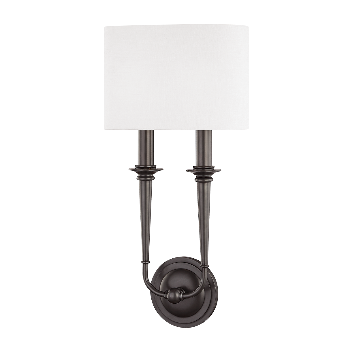 Lourdes Wall Sconce 9.5" in bronze shown from a second angle to highlight the arm curve and shade silhouette.