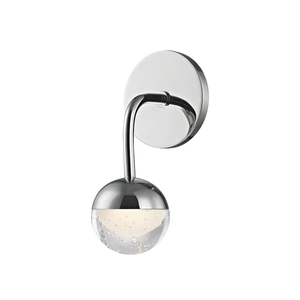 Boca Bath And Vanity 4.75" in polished chrome shown from a second angle to highlight the arm spread and shade silhouette.
