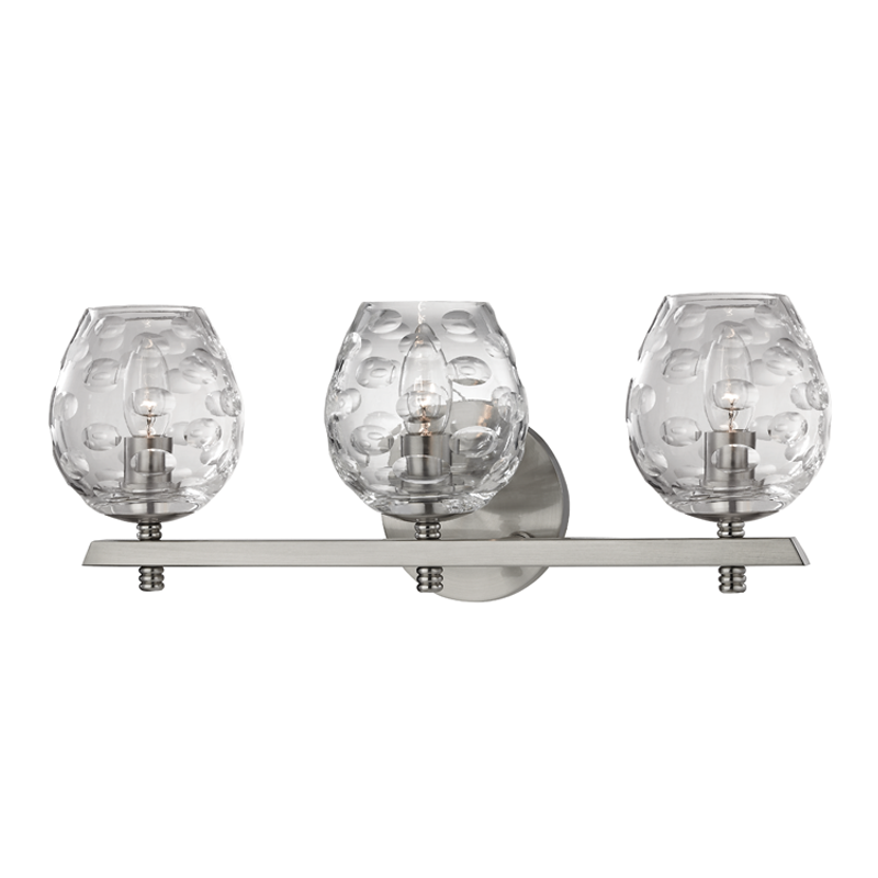 Burns Bath And Vanity 19" in satin nickel — a Hudson Valley bath and vanity for bathrooms and powder rooms at Laurie Yapp Home.