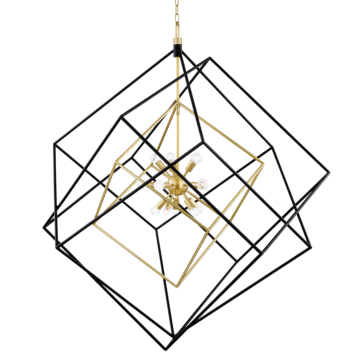 Roundout Chandelier 42" in aged brass — a Hudson Valley chandelier for dining rooms, entries, and living rooms at Laurie Yapp Home.