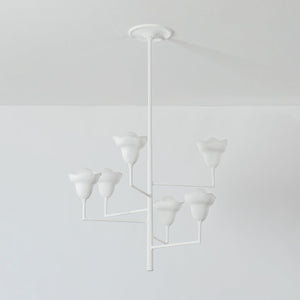 Alora Chandelier 32" shown from the front to reveal the frame, arms, and shade detail.