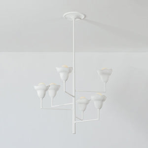 Close-up of the Alora Chandelier 32" showing the frame, arms, and shade detail.