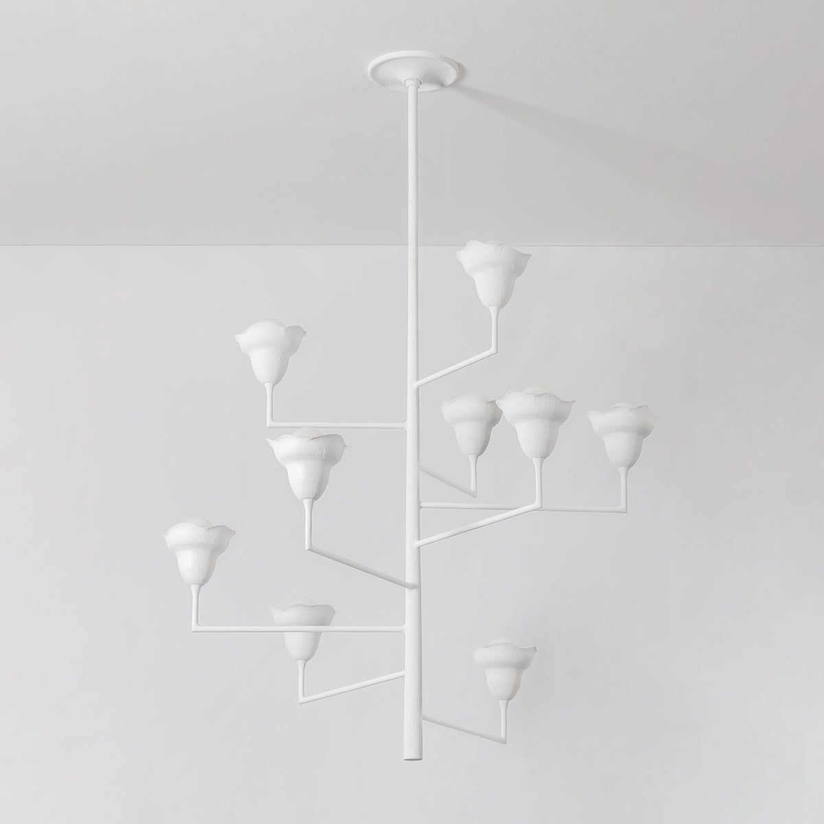 Alora Chandelier 44" shown from the front to reveal the frame, arms, and shade detail.