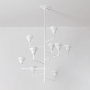 Alora Chandelier 44" shown from the front to reveal the frame, arms, and shade detail.