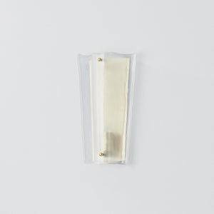 Baxford Wall Sconce in aged brass shown from a second angle to highlight the arm curve and shade silhouette.