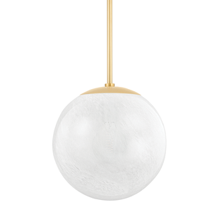 Burlington Pendant 16" in aged brass — a Hudson Valley pendant for kitchens, entries, and dining rooms at Laurie Yapp Home.