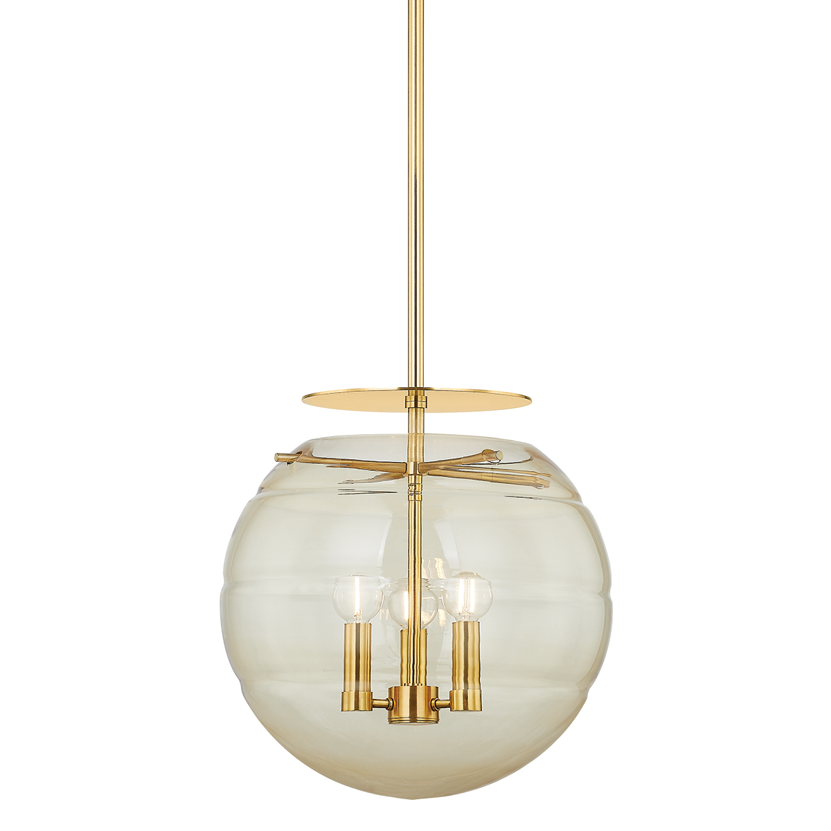Gill Pendant 15" in aged brass — a Hudson Valley pendant for kitchens, entries, and dining rooms at Laurie Yapp Home.