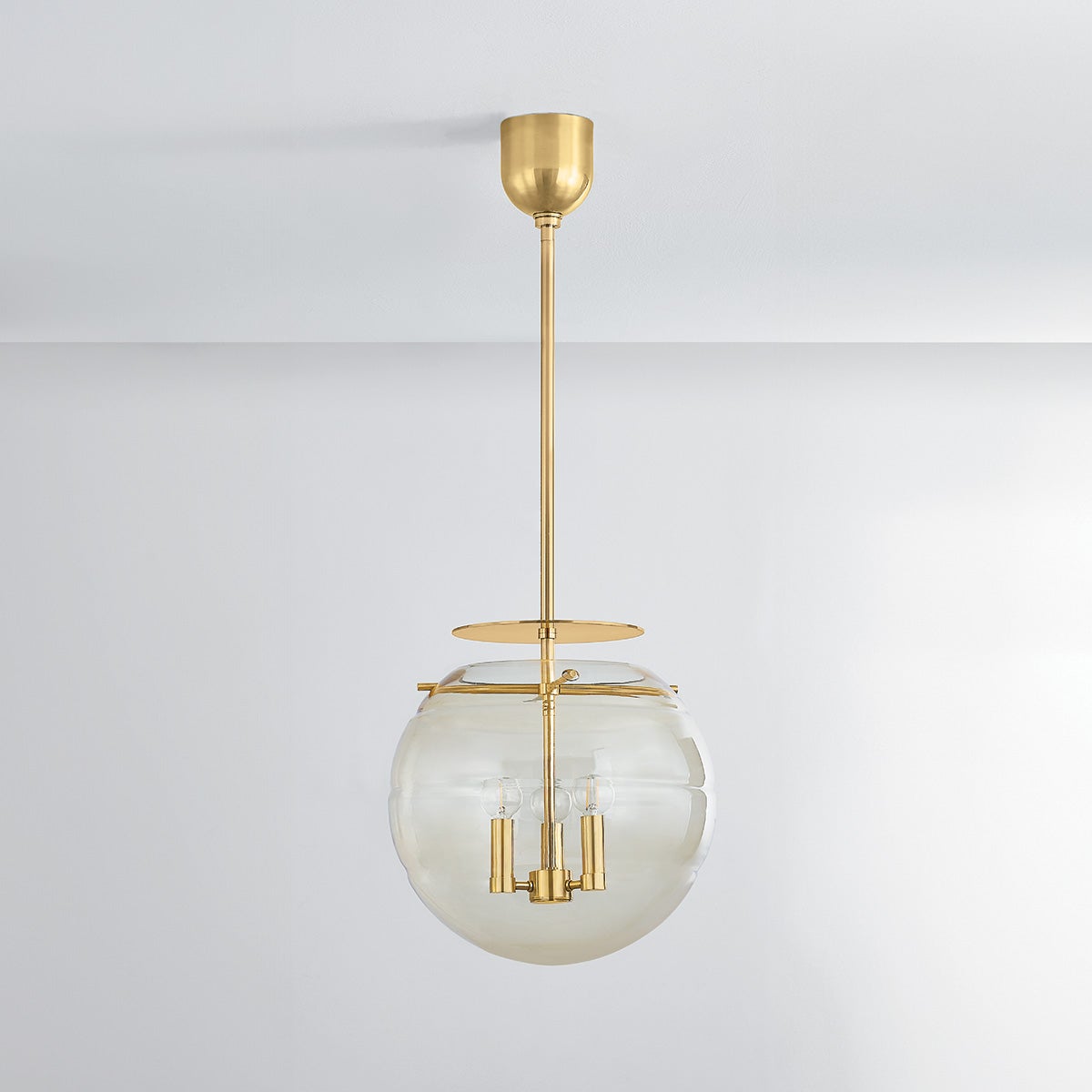Gill Pendant 15" in aged brass — a Hudson Valley pendant for kitchens, entries, and dining rooms at Laurie Yapp Home.