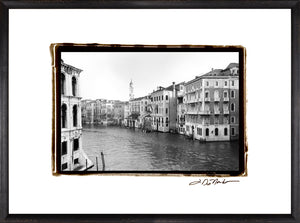 Waterways Of Venice XII wall art featuring a black and white photo of Venetian canals.