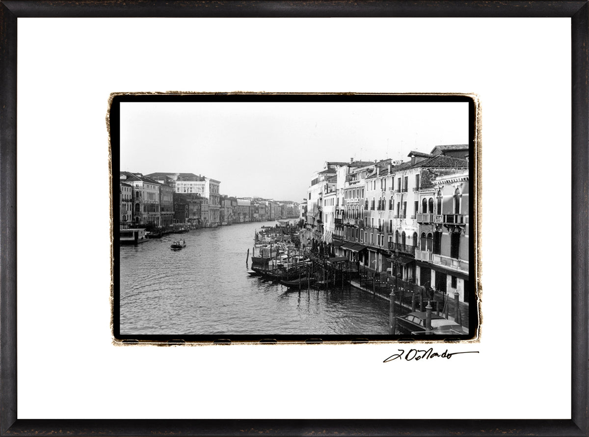 Waterways Of Venice XIII wall art featuring a black and white photo of a Venetian canal.