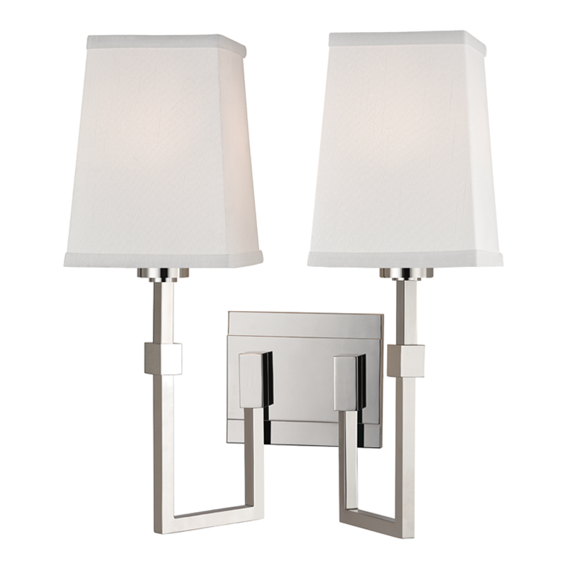 Fletcher Wall Sconce 14" in polished nickel — a Hudson Valley wall sconce for bathrooms, hallways, and living rooms at Laurie Yapp Home.