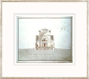 Plans – Bank West To East wall art featuring a detailed architectural drawing in soft colors