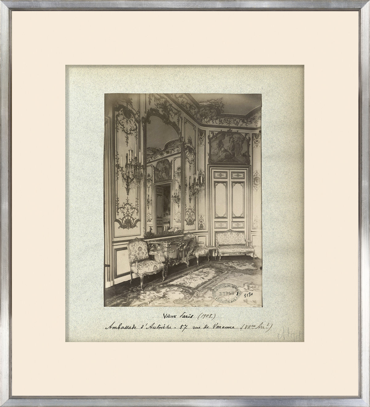 Rue De Paris – Varenne Interior wall art featuring an elegant vintage room with ornate decor.