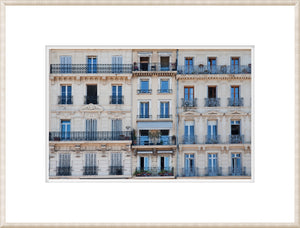 Parisian – French Windows wall art featuring a detailed view of a classic Parisian building facade