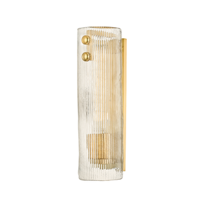 Prospect Park Wall Sconce 4.25" x 14" in aged brass — a Hudson Valley wall sconce for bathrooms, hallways, and living rooms at Laurie Yapp Home.