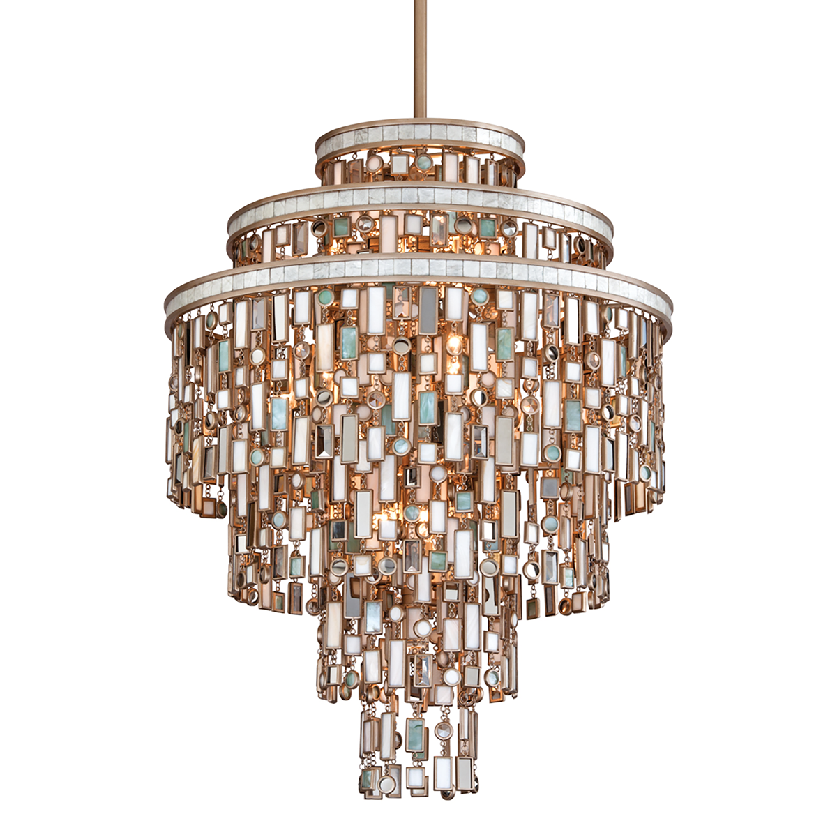 Dolcetti Chandelier 24" — a Corbett chandelier for dining rooms, entries, and living rooms at Laurie Yapp Home.