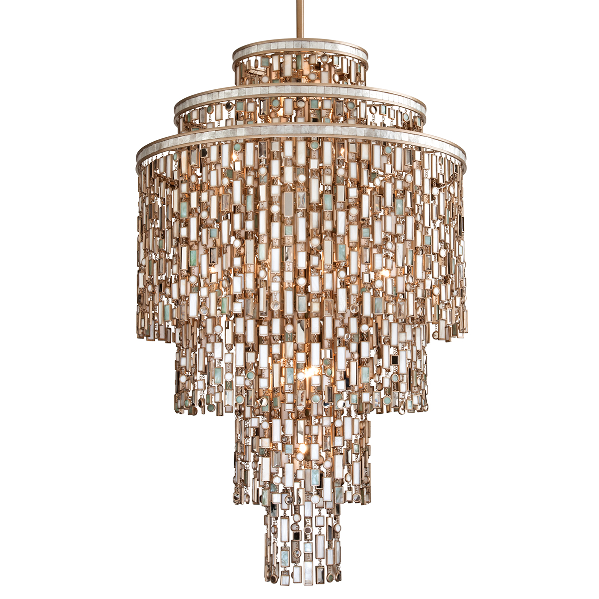 Dolcetti Chandelier 32" — a Corbett chandelier for dining rooms, entries, and living rooms at Laurie Yapp Home.