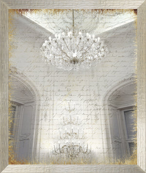 Scripted Chandelier framed art print