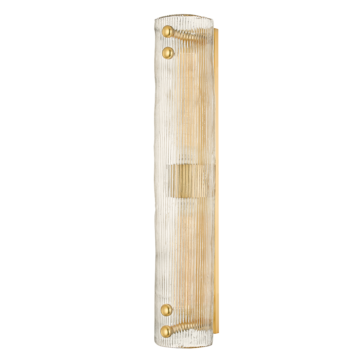 Prospect Park Wall Sconce 4.25" x 23" in aged brass — a Hudson Valley wall sconce for bathrooms, hallways, and living rooms at Laurie Yapp Home.