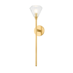 Maspeth Wall Sconce in aged brass — a Hudson Valley wall sconce for bathrooms, hallways, and living rooms at Laurie Yapp Home.