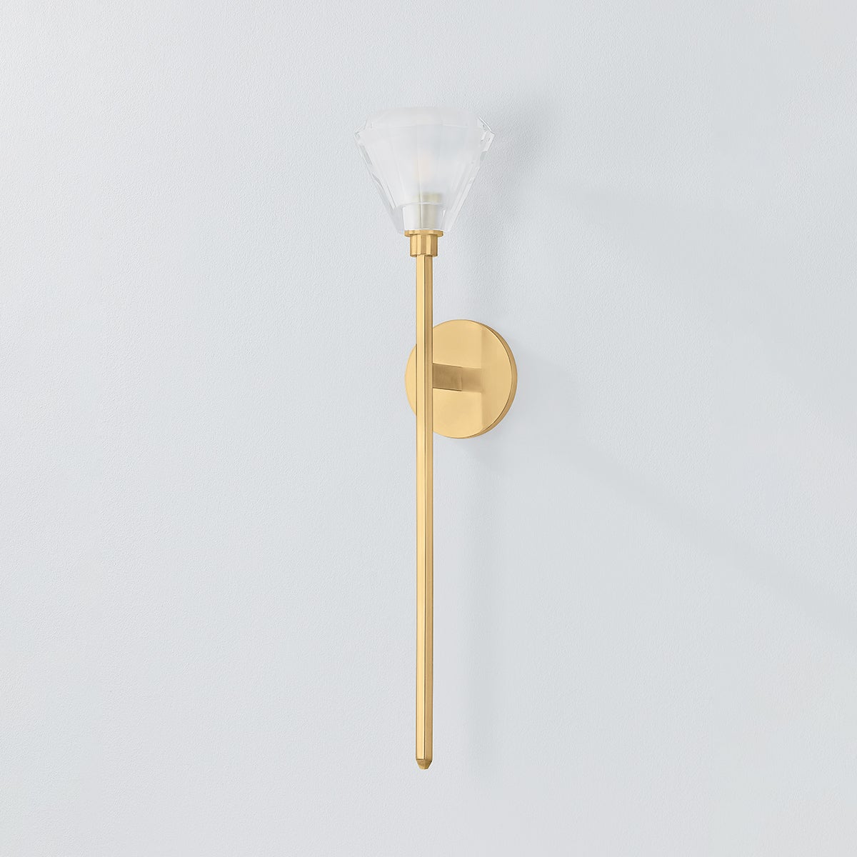 Maspeth Wall Sconce in aged brass — a Hudson Valley wall sconce for bathrooms, hallways, and living rooms at Laurie Yapp Home.