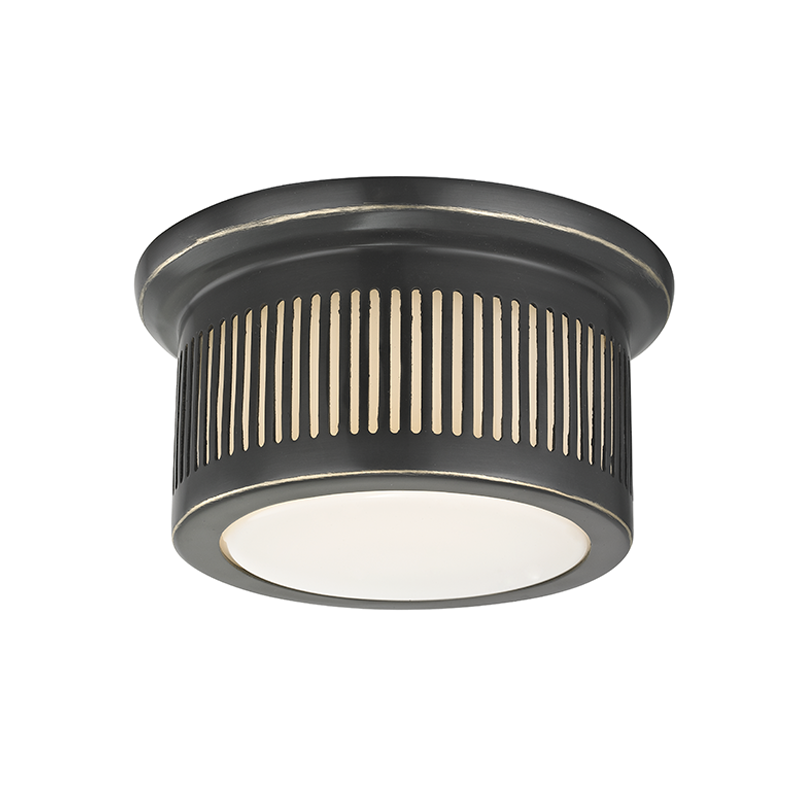 Bangor Flush Mount in aged brass — a Hudson Valley flush mount for hallways, bedrooms, and entryways at Laurie Yapp Home.
