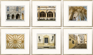 European Collection S/6 wall art featuring six framed architectural images in neutral tones.