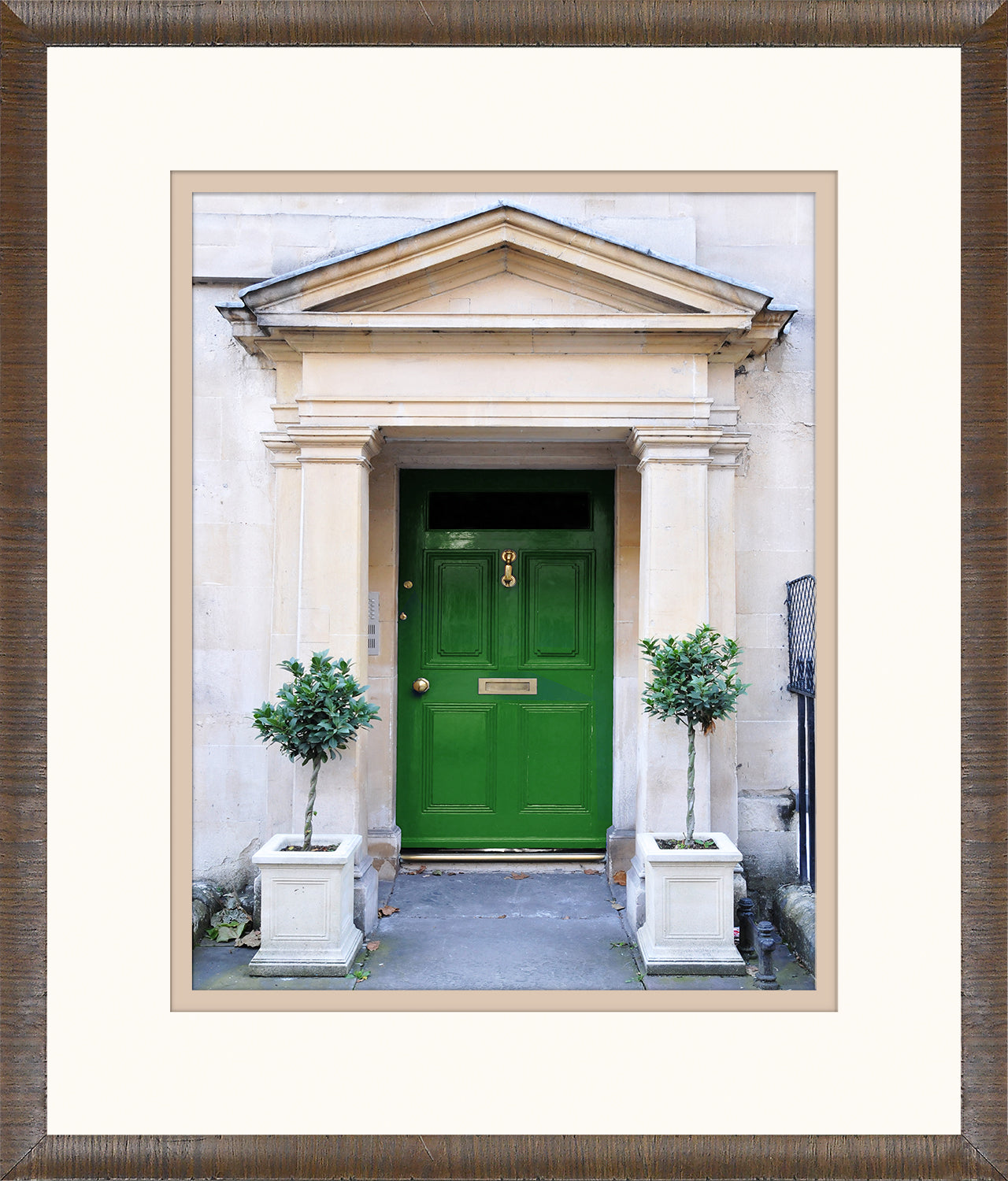 Green Georgian Door Series I — architecture and travel fine art print in cool tones at Laurie Yapp Home