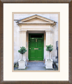 Green Georgian Door Series I — architecture and travel fine art print in cool tones at Laurie Yapp Home