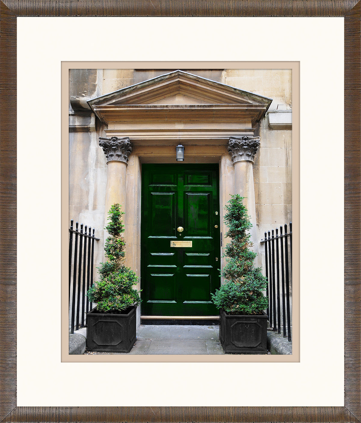 Green Georgian Door Series III — architecture and travel fine art print in cool tones at Laurie Yapp Home