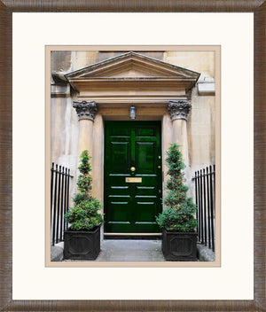 Green Georgian Door Series III — architecture and travel fine art print in cool tones at Laurie Yapp Home